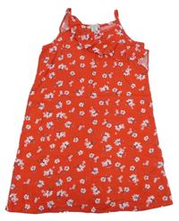Červené lehké květované šaty Primark