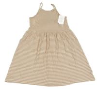 Nové - Růžovo-bílé pruhované bavlněné šaty H&M