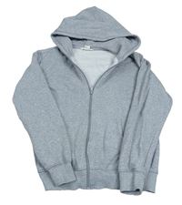 Šedá melírovaná propínací mikina s kapucí H&M