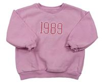 Růžová oversize mikina s číslem Matalan