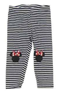 Tmavomodro-bílé pruhované legíny s Minnie C&A