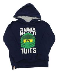 Tmavomodrá mikina s lego NINJAGO a kapucí LEGO