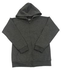 Tmavošedá melírovaná prošívaná propínací mikina s kapucí PRIMARK