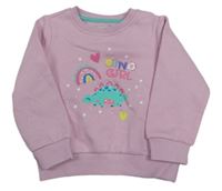 Lila mikina s dinosaurem a duhou impidimpi