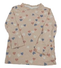 Světlerůžové pyžamové triko se srdíčky H&M