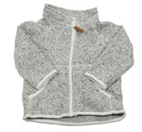 Šedo-bílo-černá melírovaná pletená propínací mikina H&M