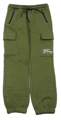 Khaki cargo tepláky s nápisy a čísly C&A