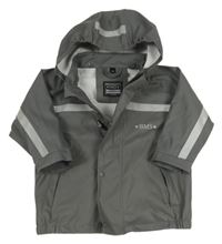 Tmavošedá nepromokavá bunda s odepínací kapucí BMS