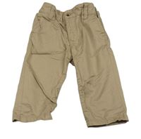 Hnědobéžové chino plátěné kalhoty H&M
