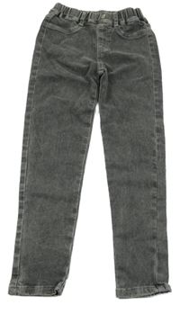 Šedé šisované skinny teplákové rifle SHEIN