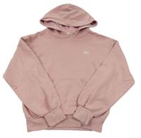 Pudrová mikina s písmenky a kapsou a kapucí H&M