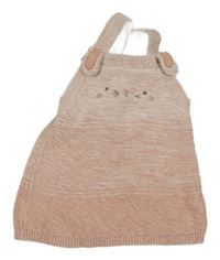 Světlerůžovo-bílé melírované pletené šaty s čumáčkem F&F