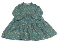 Šalvějové manšestrové šaty s kytičkami SHEIN