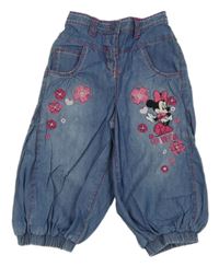 Světlemodré cuff lehké rifle s Minnie Disney