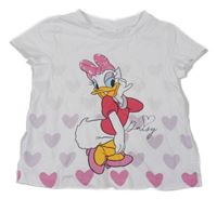 Bílé srdíčkované tričko s Daisy Disney 