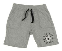 Šedé melírované kraťasy s míčem a nápisy H&M