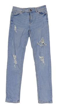 Světlemodré skinny rifle s prošoupáním C&A