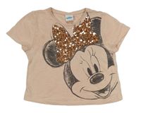 Světlerůžové crop tričko s Minnie Disney 