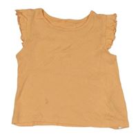 Meruňkové žebrované tričko Primark