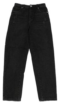 Černé high waist rifle s prošoupáním Page One Young