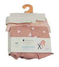 Nové - 2x overal - růžový + starorůžový se srdíčky Primark