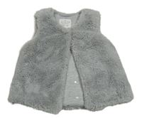 Šedá kožešinová zateplená vesta Matalan