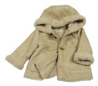 Písková semišová zateplená bunda s kapucí Zara