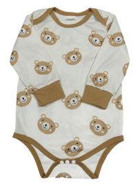 Bílé žebrované body s medvědy