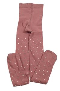 Starorůžové puntíkaté punčocháče