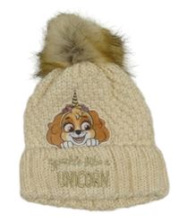 Béžová pletená čepice se Skye a bambulí C&A