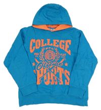 Modrá mikina s nápisem a kapucí BPC