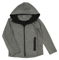 Šedá melírovaná propínací mikina s kapucí Primark