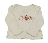 Krémové triko s květy George