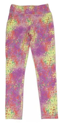 Růžovo-barevné skvrnité sportovní legíny Dunnes