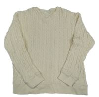 Krémový svetr s copánkovým vzorem H&M