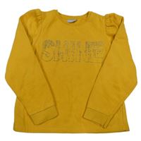 Hořčicová mikina s nápisem z kamínků Matalan