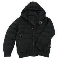 Černá šusťáková zimní fotbalová bunda s kapucí - Borussia Dortmund