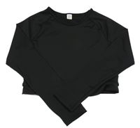 Černé sportovní crop triko Shein