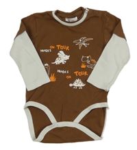 Hnědo-světlešedé body s dinosaury Impidimpi