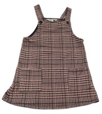 Růžovo-černé kostkované šaty E-vie