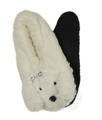 Smetanové chlupaté zateplené domácí bačkory se psem vel. 36