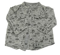 Šedá melírovaná košile s Mickeym George