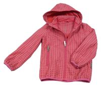 Malinová vzorovaná softshellová bunda s kapucí C&A