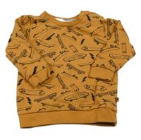 Hnědá mikina se skateboardy Feetje