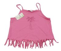 Nové - Růžový crop top s palmou a třásněmi Matalan