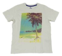 Bílé tričko s palmou Pepperts