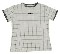 Bílo-černé kostkované tričko s výšivkou Next