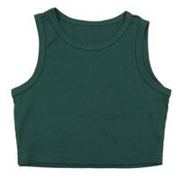 Tmavozelený žebrovaný crop top