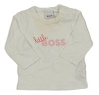 Smetanové triko s nápisem Hugo Boss