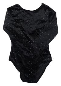 Černé sametové body s kamínky Zara